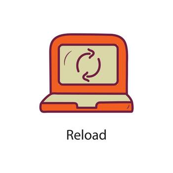Reload Filled Outline Icon Design illustration. Data Symbol on White background EPS 10 File vector