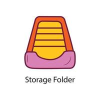 Storage Folder Filled Outline Icon Design illustration. Data Symbol on White background EPS 10 File vector