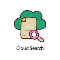 Cloud Search Filled Outline Icon Design illustration. Data Symbol on White background EPS 10 File vector