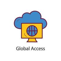 Global Access Filled  Outline Icon Design illustration. Data Symbol on White background EPS 10 File vector