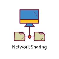 Network Sharing Filled  Outline Icon Design illustration. Data Symbol on White background EPS 10 File vector