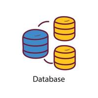 Database Filled  Outline Icon Design illustration. Data Symbol on White background EPS 10 File vector