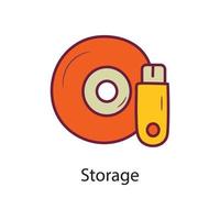 Storage Filled Outline Icon Design illustration. Data Symbol on White background EPS 10 File vector