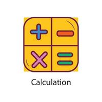 Calculation Filled Outline Icon Design illustration. Data Symbol on White background EPS 10 File vector