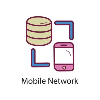 Mobile Network Filled  Outline Icon Design illustration. Data Symbol on White background EPS 10 File vector