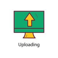 Uploading Filled  Outline Icon Design illustration. Data Symbol on White background EPS 10 File vector