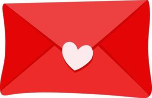 Icon of red letter envelope with heart vector