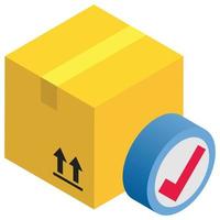 Package Check - Isometric 3d illustration. vector