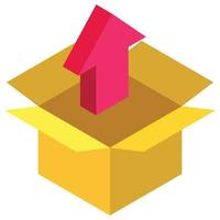 Remove To Box - Isometric 3d illustration. vector
