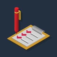 List - Isometric 3d illustration. vector