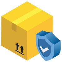 Package Shield - Isometric 3d illustration. vector