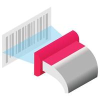 Barcode Scan - Isometric 3d illustration. vector