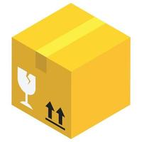 Fragile Package - Isometric 3d illustration. vector