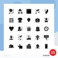 Set of 25 Modern UI Icons Symbols Signs for brian wedding handkerchief heart music Editable Vector Design Elements