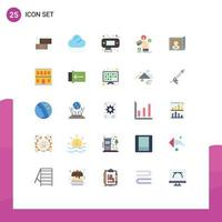 Modern Set of 25 Flat Colors Pictograph of flag bangladesh data web pay Editable Vector Design Elements