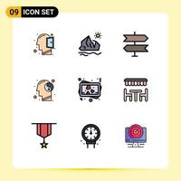 9 Creative Icons Modern Signs and Symbols of memory mind melting relax balance Editable Vector Design Elements