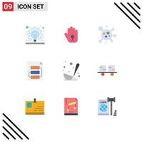 9 Thematic Vector Flat Colors and Editable Symbols of food tactic atom strategy file Editable Vector Design Elements