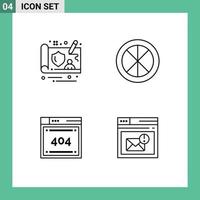 Stock Vector Icon Pack of 4 Line Signs and Symbols for controller computing decoration interior codiing Editable Vector Design Elements