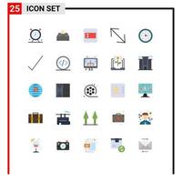 Set of 25 Modern UI Icons Symbols Signs for speedometer device information scale arrow Editable Vector Design Elements