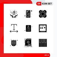 Modern Set of 9 Solid Glyphs and symbols such as cradle id lifeguard card tracking Editable Vector Design Elements