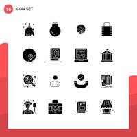 paquete de iconos de vectores de stock de 16 signos y símbolos de línea para elementos básicos de diseño de vectores editables de identidad de almohadilla de bloqueo de hombre de protección