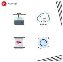 Pack of 4 Modern Flat Icons Signs and Symbols for Web Print Media such as cable invitation transport develop father Editable Vector Design Elements