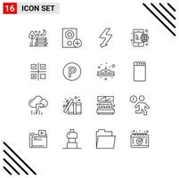 16 Creative Icons Modern Signs and Symbols of business global hardware communication photo Editable Vector Design Elements