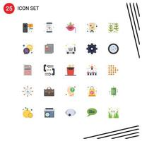 Pictogram Set of 25 Simple Flat Colors of powerpoint analytics direction spring plant Editable Vector Design Elements