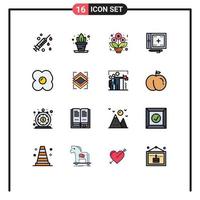 paquete de iconos de vector de stock de 16 signos y símbolos de línea para capas rosas de cocina dibujo de huevo elementos de diseño de vector creativo editable