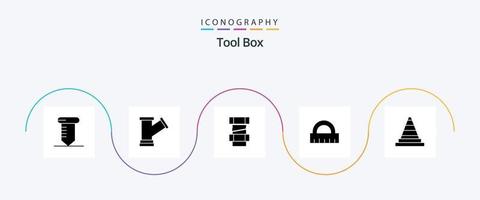 Tools Glyph 5 Icon Pack Including . signaling. construction. construction. ruler vector