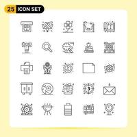 Set of 25 Modern UI Icons Symbols Signs for home architect four skate city Editable Vector Design Elements