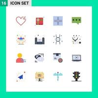 conjunto de 16 iconos de interfaz de usuario modernos símbolos signos para la comunidad de salud mensaje de cáncer pequeño paquete editable de elementos creativos de diseño de vectores