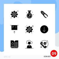 9 Thematic Vector Solid Glyphs and Editable Symbols of money atm optimization tool tongs Editable Vector Design Elements