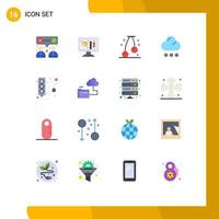 16 Universal Flat Colors Set for Web and Mobile Applications power supply plug food electronics snow Editable Pack of Creative Vector Design Elements