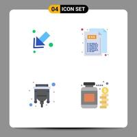 4 Universal Flat Icon Signs Symbols of arrow usb code style currency Editable Vector Design Elements