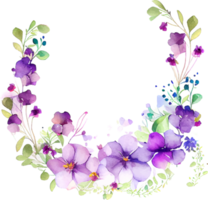 süßer aquarellrahmen mit frühlingsblumen png