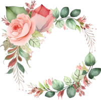 carino acquerello telaio con primavera fiori png