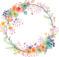 carino acquerello telaio con primavera fiori png