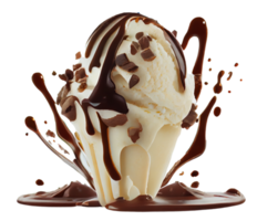 dulce helado de chocolate frío. ai generativa png