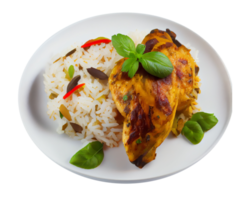 Delicious Rice with Chicken Indian Recipe. Generative AI png
