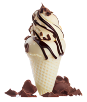 sorvete de chocolate frio doce. IA generativa png