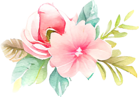 carino acquerello telaio con primavera fiori png