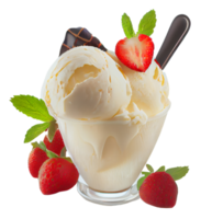 Sweet Strawberry Ice Cream. Generative AI png