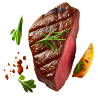 Delicious Hot Beef Steak. Illustration Generative AI png