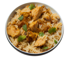 delicioso arroz con pollo receta india. ai generativa