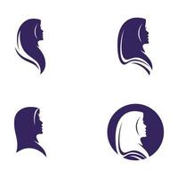 ilustración de icono de plantilla de logotipo de hijab vector