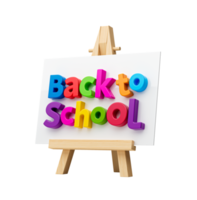 Back to school design with chalk board and typography lettering 3d illustration png