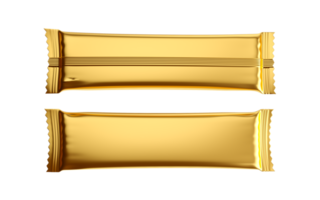 guld tom choklad bar mellanmål väska 3d illustration png