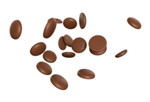 chocola chips vliegend geïsoleerd 3d illustratie png