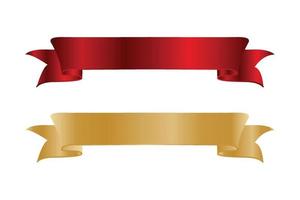 Golden and red  ribbons vector design.